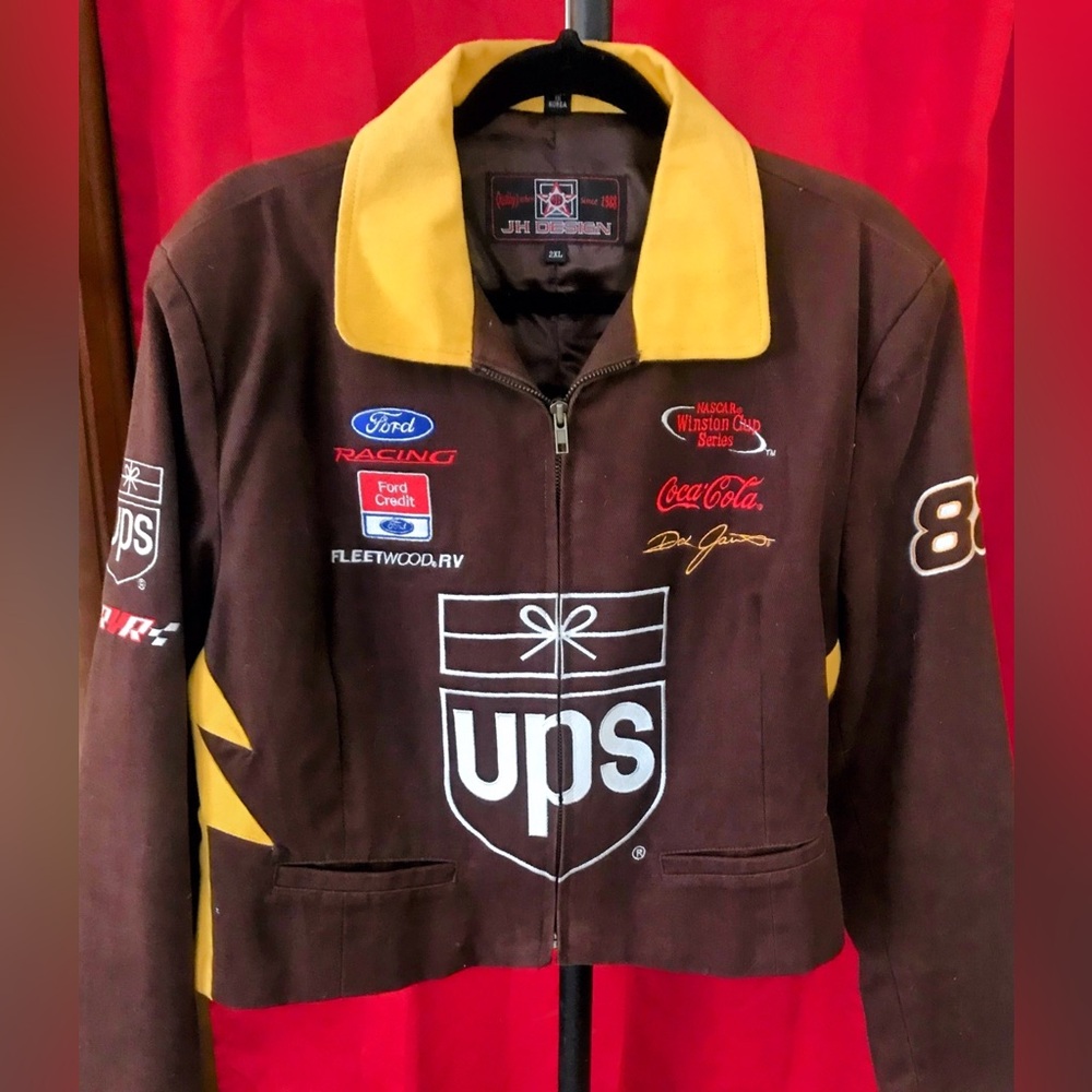 Women’s 2XL Brown UPS Dale Jarrett 88 NASCAR racing jacket.
